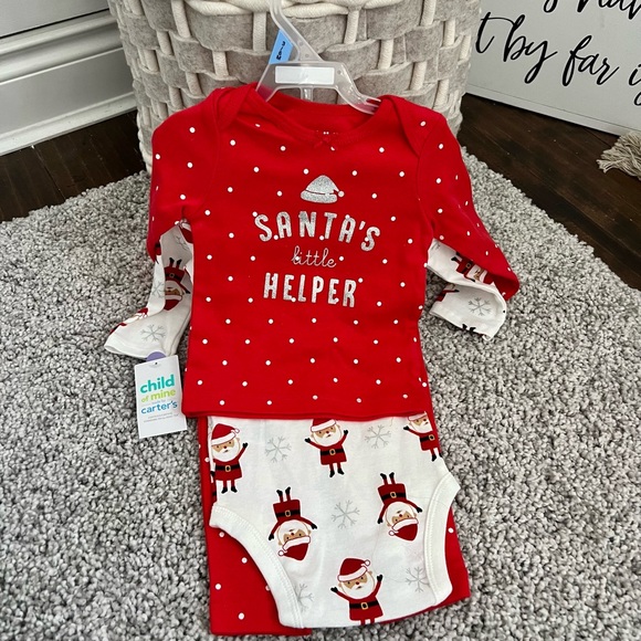 Carter’s 3-pc Baby Girl Christmas Set, Santa’s Helper 3-6M, NEW WITH TAGS - Picture 4 of 6